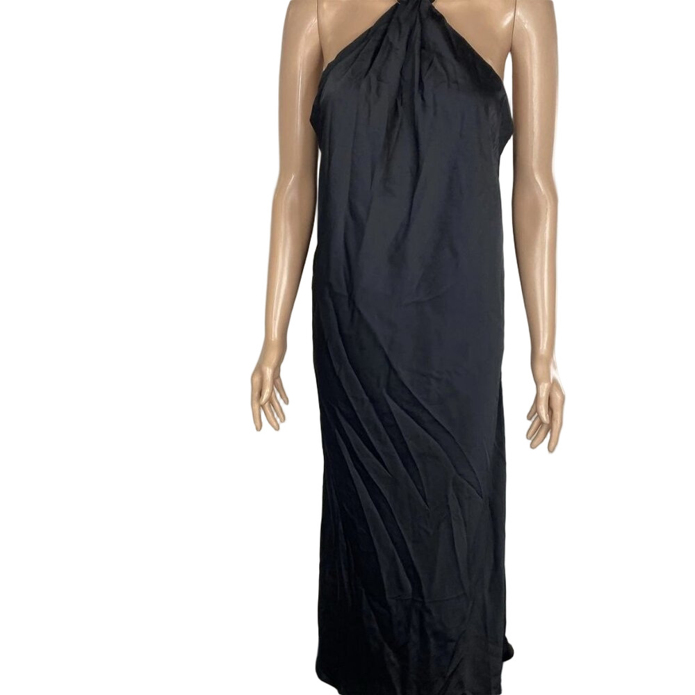 Anthropologie Women’s Silky Sleeveless Halter Midi Dress